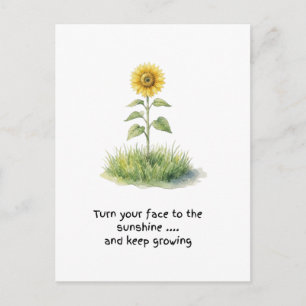 Sonnenblumen-Wasserfarbillustration Postkarte