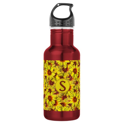 Sonnenblumen-Wasserflasche Edelstahlflasche (Vorderseite)