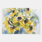 Sonnenblumen Watercolor Umhüllungspapierblätter Geschenkpapier Set (Vorderseite)