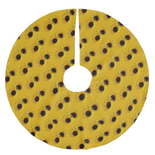 Sonnenblumen Weihnachtsbaum Gelbe Blumen Baumrock Polyester Weihnachtsbaumdecke (Vorderseite)
