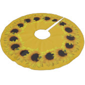 Sonnenblumen Weihnachtsbaum Gelbe Blumen Blumenroc Polyester Weihnachtsbaumdecke (Schrägansicht)