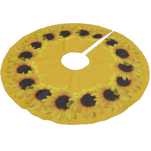 Sonnenblumen Weihnachtsbaum Gelbe Blumen Blumenroc Polyester Weihnachtsbaumdecke