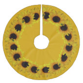 Sonnenblumen Weihnachtsbaum Gelbe Blumen Blumenroc Polyester Weihnachtsbaumdecke (Vorderseite)