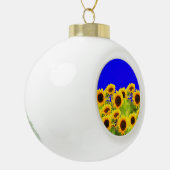 Sonnenblumen Weihnachtsschmuck Ukraine Flaggenfarb Keramik Kugel-Ornament (Links)