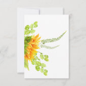 Sonnenblumen Wein Brautparty RSVP Karte (Rückseite)