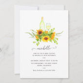 Sonnenblumen Wein Verkostung Geburtstag Party Einl Einladung (Vorderseite)