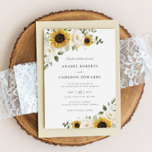 Sonnenblumen Weiße Blume Grün Elegante Hochzeit