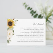 Sonnenblumen Weiße Blumengrün Hochzeitsstimmung Einladung (Stehend Vorderseite)