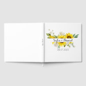 Sonnenblumen weiße Rosen Hochzeit weiß Gästebuch (Voll)