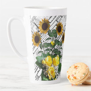 Sonnenblumen Weiße Ziegel Latte Tasse
