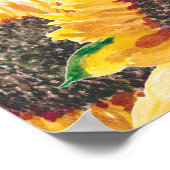 Sonnenblumen Weißes Happy 16. (oder irgendein) Geb Poster (Ecke)