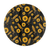 Sonnenblumen-Weizen-Schneidbrett Schneidebrett (Vorderseite)