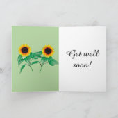 Sonnenblumen werden bald gesund Karte (Innenseite)