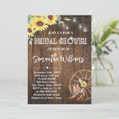 Sonnenblumen Western Brautparty Country Boots Einladung (Stehend Vorderseite)