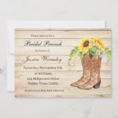 Sonnenblumen Western Bridal Dusche Einladung (Vorderseite)