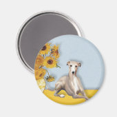 Sonnenblumen - Whippet #2A Magnet (Vorderseite/Rückseite)