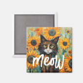 Sonnenblumen Whiskers Katzenjammer Magnet (Vorderseite/Rückseite)
