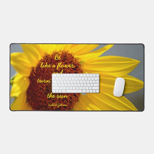 Sonnenblumen wie eine Blume Zitat Fotografisch Schreibtischunterlage (Tastatur & Maus)