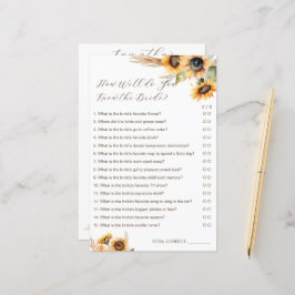 Sonnenblumen wie gut kennen Sie das Brautspiel?