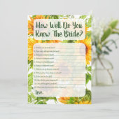 Sonnenblumen wie gut kennen Sie das Spiel der Brau Einladung (Stehend Vorderseite)