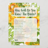 Sonnenblumen wie gut kennen Sie das Spiel der Brau Einladung (Vorne/Hinten)