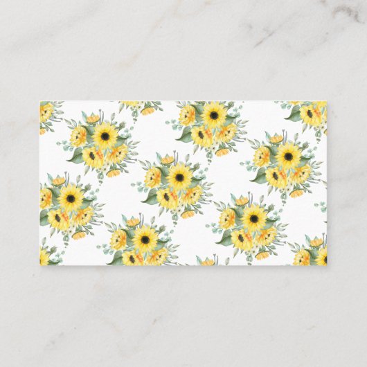 Sonnenblumen Wie viele Kisses Brautparty Spielkart Platzkarte (Rückseite)