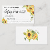 Sonnenblumen Wie viele Sicherheits-Buttone Kinders Platzkarte (Vorne/Hinten)