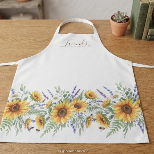 Sonnenblumen-Wiese Skript Zitat Freunde Geschenk Schürze