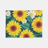 Sonnenblumen-Wiesen-Plüschdecke Fleecedecke (Vorderseite (Horizontal))