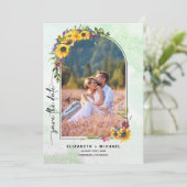 Sonnenblumen | Wild Meadow Summer Wedding Foto Save The Date (Stehend Vorderseite)