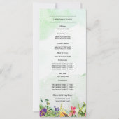 Sonnenblumen | Wild Meadow Wedding Program Cards Einladung (Rückseite)
