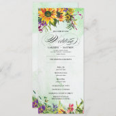 Sonnenblumen | Wild Meadow Wedding Program Cards Einladung (Vorne/Hinten)