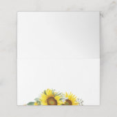 Sonnenblumen Wildblume Hochzeit Faltende Platzkart Platzkarte (Außenseite Aufgefaltet)
