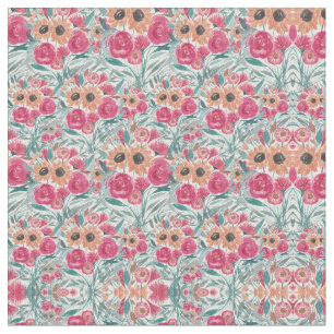 Sonnenblumen Wildblume Wasserfarbenes Blumenmuster Stoff
