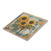 Sonnenblumen Wildblumen Blume Mixed Media Design Fliese (Seite)