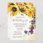 Sonnenblumen Wildblumen Christliche Hochzeit Einladung (Vorne/Hinten)