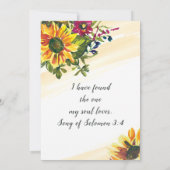 Sonnenblumen Wildblumen Christliche Hochzeit Einladung (Rückseite)