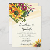 Sonnenblumen Wildblumen Christliche Hochzeit Einladung (Vorne/Hinten)