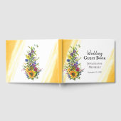 Sonnenblumen Wildblumen Gelbe Grüne Hochzeit Gästebuch (Voll)
