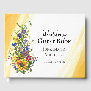 Sonnenblumen Wildblumen Gelbe Grüne Hochzeit Gästebuch