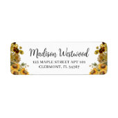 Sonnenblumen Wildblumen Kalligraphie Rücksendeadre (Vorne)