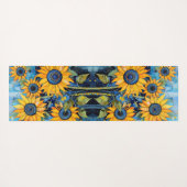 Sonnenblumen Wilde Blumen Mixed Media Design Yogamatte (Rückseite (Horizontal))