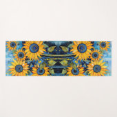 Sonnenblumen Wilde Blumen Mixed Media Design Yogamatte (Vorderseite (Horizontal))