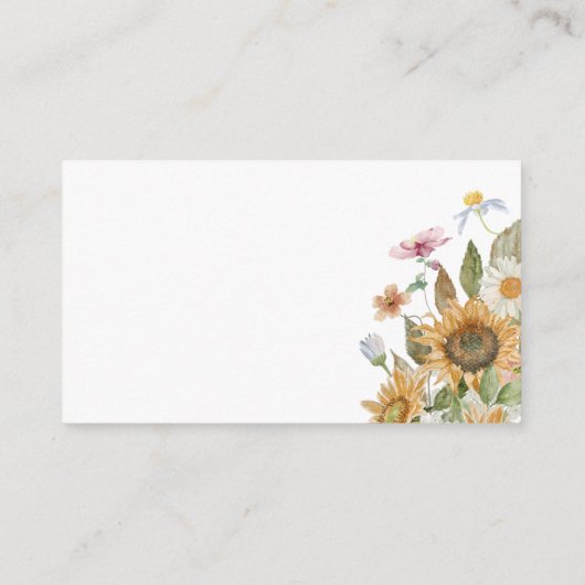 Sonnenblumen-Windeln Begleitkarte (Rückseite)