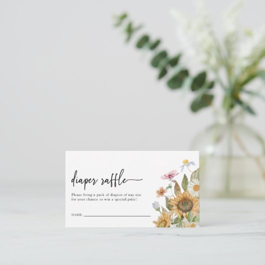 Sonnenblumen-Windeln Begleitkarte (Stehend Vorderseite)