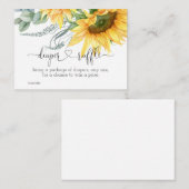 Sonnenblumen-Windeln für Babydusche Begleitkarte (Vorne/Hinten)