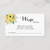 Sonnenblumen Wine Raffle Wedding Brautparty Card Platzkarte (Vorderseite)