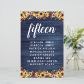 Sonnenblumen Wohn Tischnummer Gästebuch (Stehend Vorderseite)