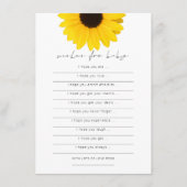 Sonnenblumen Wünsche für Baby Duschkarte Einladung (Vorderseite)