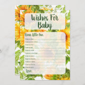 Sonnenblumen wünschen sich ein gelbes Baby-Duschge Einladung (Vorne/Hinten)